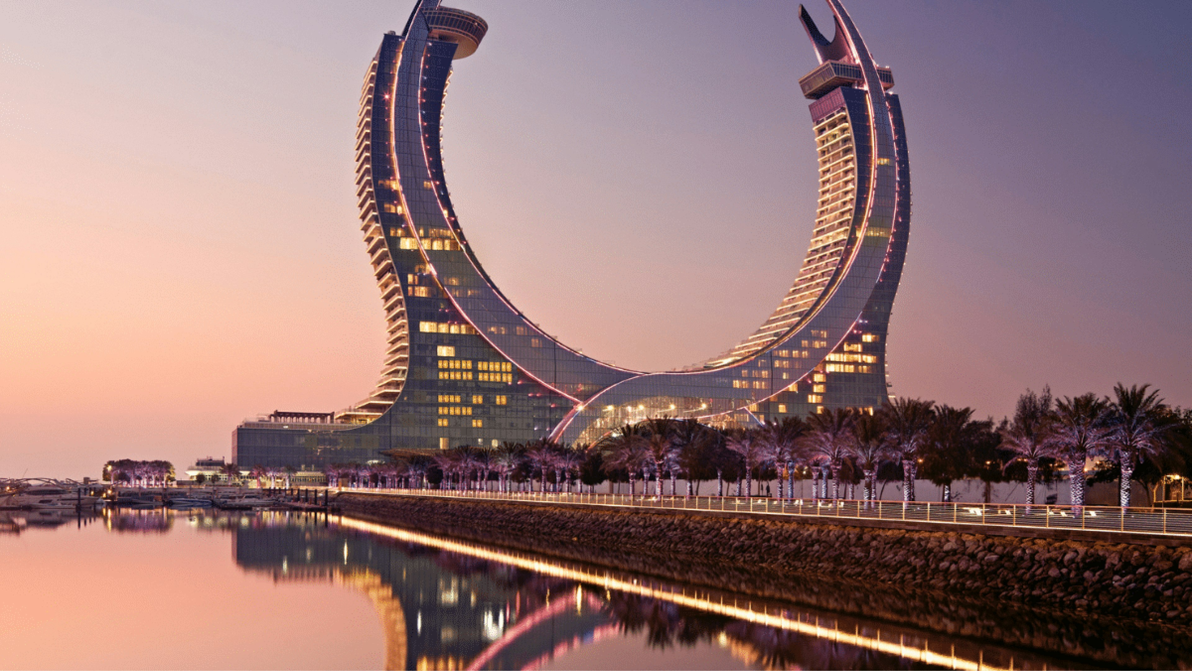 Katara Towers comprise of two hotels: Fairmont and Raffles.