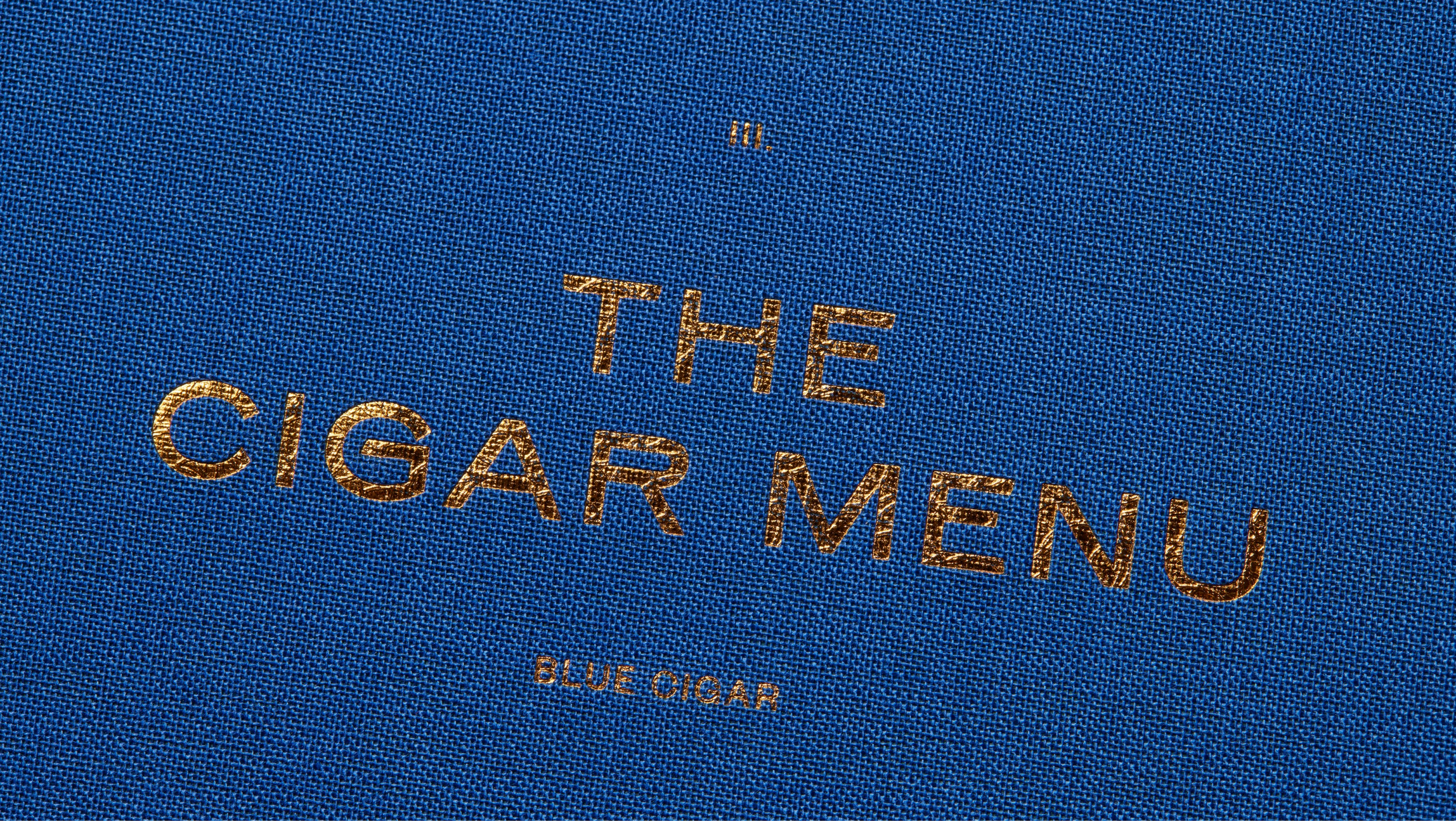 The blue cigar menu detail